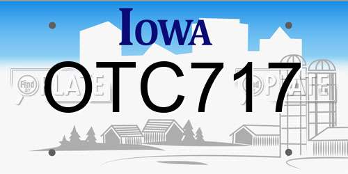 OTC717 Iowa License Plate