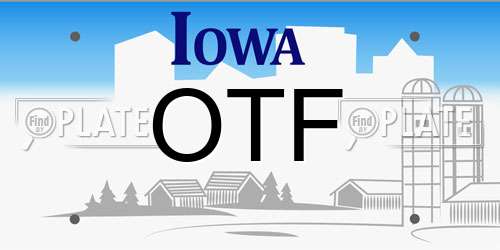 OTF Iowa License Plate