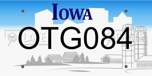 OTG084 Iowa License Plate