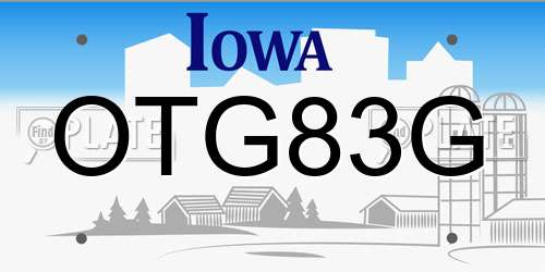 OTG83G Iowa License Plate