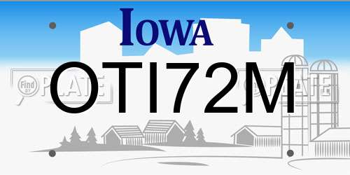 OTI72M Iowa License Plate
