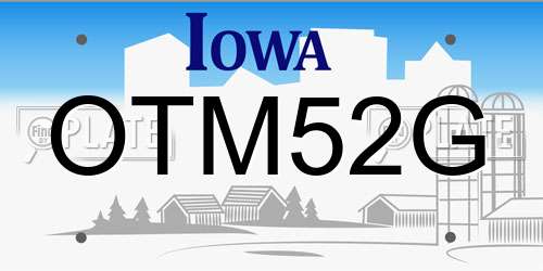 OTM52G Iowa License Plate