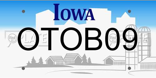 OTOB09 Iowa License Plate