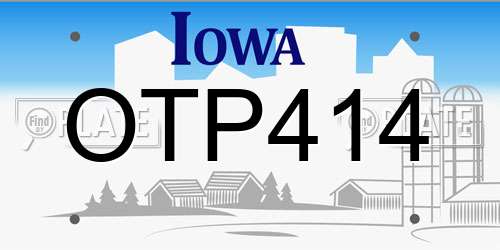 OTP414 Iowa License Plate