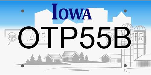 OTP55B Iowa License Plate