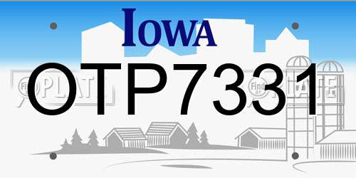 OTP7331 Iowa License Plate