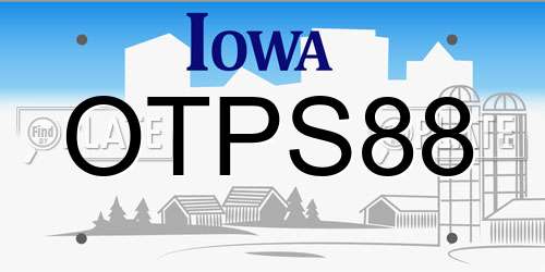 OTPS88 Iowa License Plate