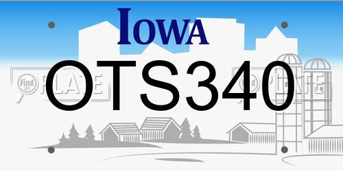 OTS340 Iowa License Plate
