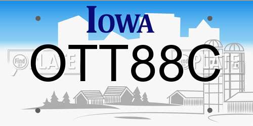 OTT88C Iowa License Plate