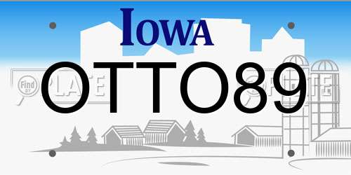 OTTO89 Iowa License Plate