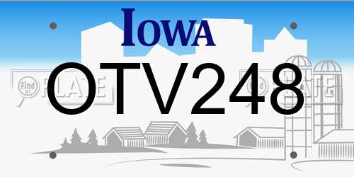 OTV248 Iowa License Plate