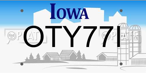 OTY77I Iowa License Plate