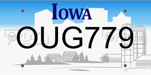 OUG779 Iowa License Plate