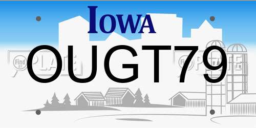 OUGT79 Iowa License Plate