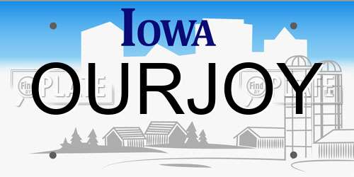 OURJOY Iowa License Plate
