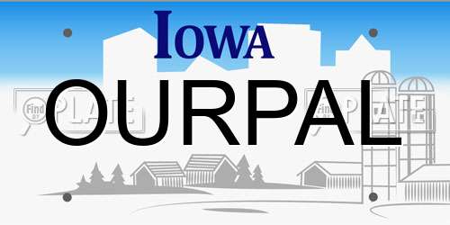 OURPAL Iowa License Plate