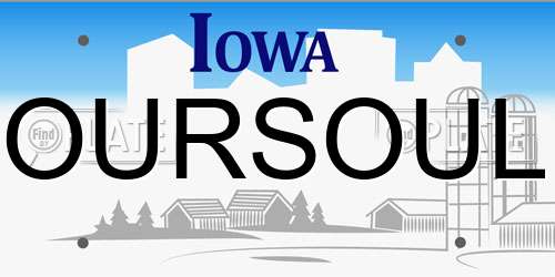 OURSOUL Iowa License Plate