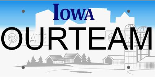 OURTEAM Iowa License Plate