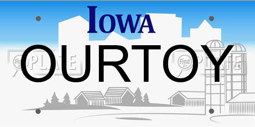 OURTOY Iowa License Plate