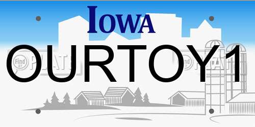 OURTOY1 Iowa License Plate