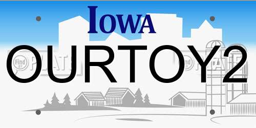 OURTOY2 Iowa License Plate