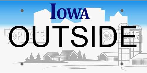 OUTSIDE Iowa License Plate