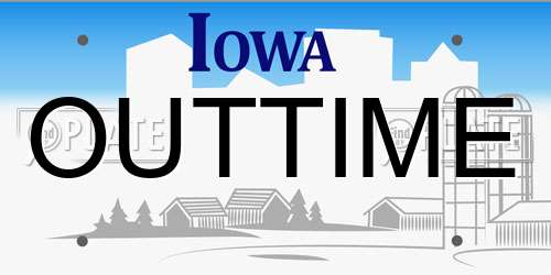 OUTTIME Iowa License Plate