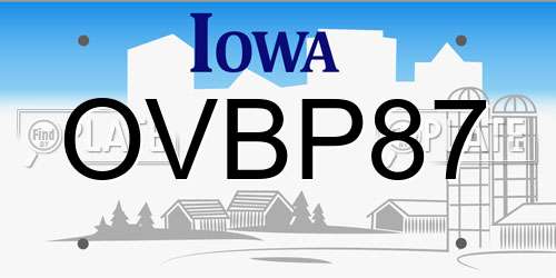 OVBP87 Iowa License Plate