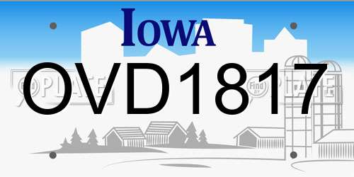 OVD1817 Iowa License Plate