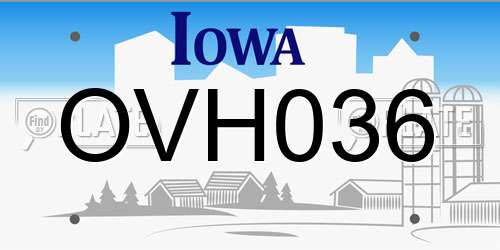OVH036 Iowa License Plate