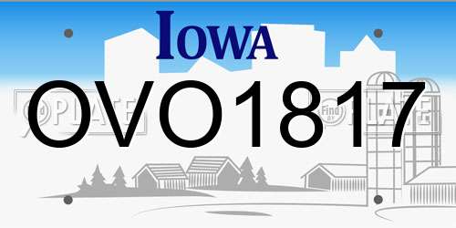 OVO1817 Iowa License Plate
