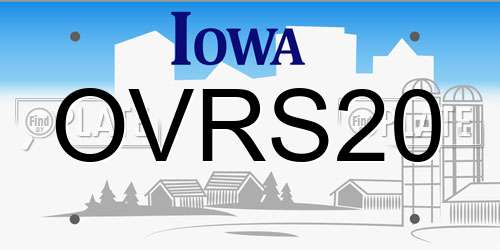 OVRS20 Iowa License Plate