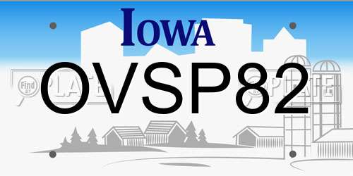 OVSP82 Iowa License Plate