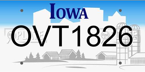 OVT1826 Iowa License Plate