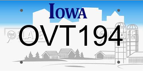 OVT194 Iowa License Plate
