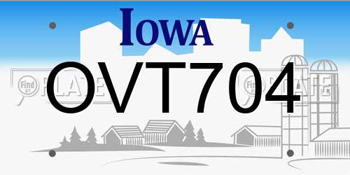 OVT704 Iowa License Plate