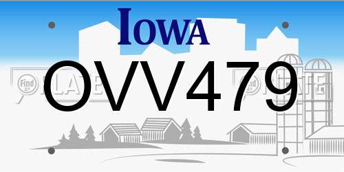 OVV479 Iowa License Plate
