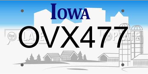 OVX477 Iowa License Plate