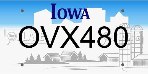 OVX480 Iowa License Plate