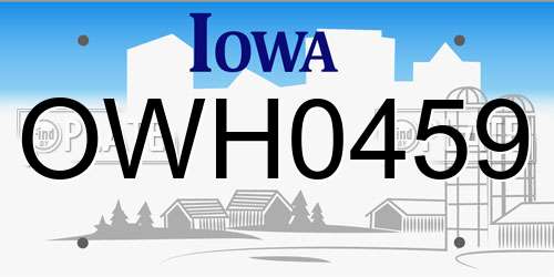 OWH0459 Iowa License Plate