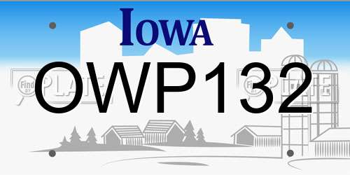 OWP132 Iowa License Plate