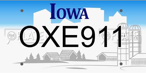 OXE911 Iowa License Plate