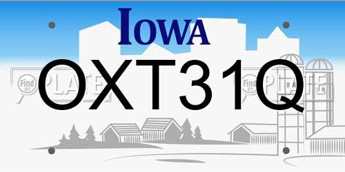 OXT31Q Iowa License Plate