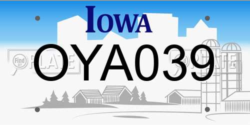 OYA039 Iowa License Plate