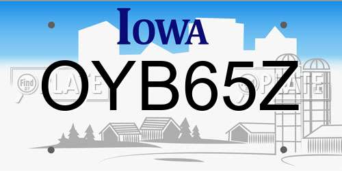 OYB65Z Iowa License Plate