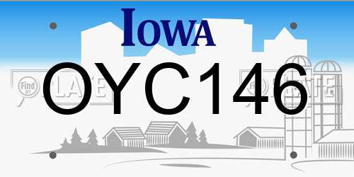 OYC146 Iowa License Plate