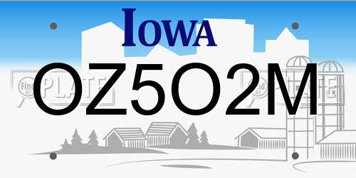 OZ5O2M Iowa License Plate
