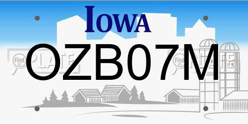 OZB07M Iowa License Plate