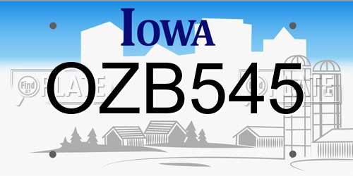 OZB545 Iowa License Plate