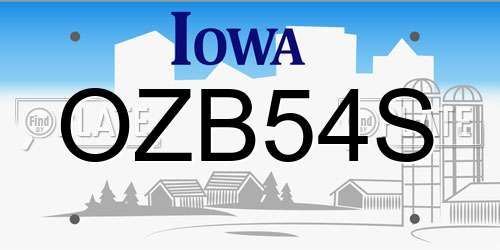 OZB54S Iowa License Plate